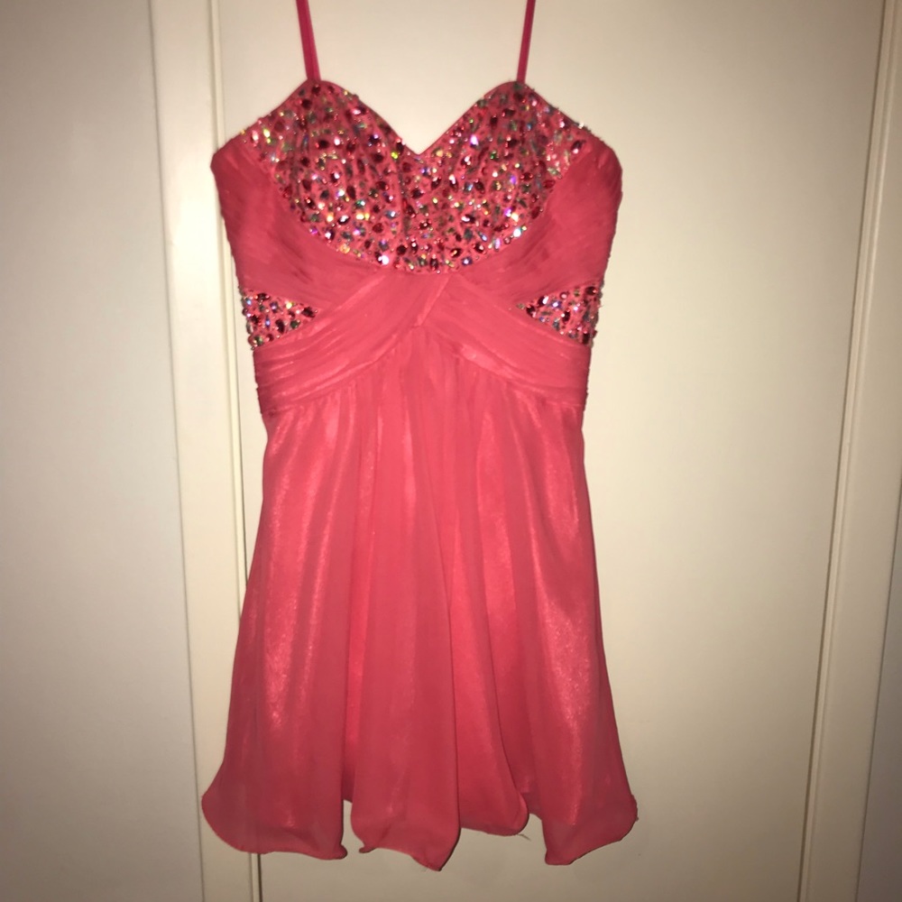 Hot pink hoco dress